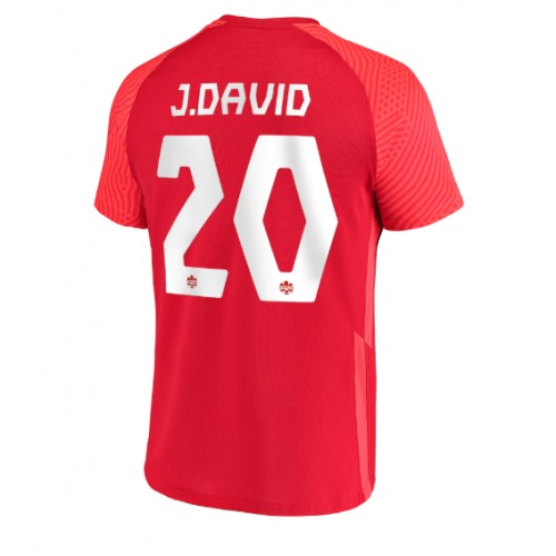 Kanada Jonathan David #20 Hemmatröja VM 2022 Kortärmad